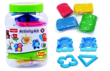 Funskool Fundough Jars Activity Kit | 4 Colour Modelling Dough Set for Kids | Shaping & Sculpting Toy | Age 3+ Years