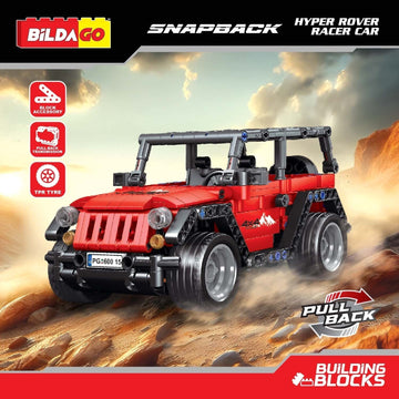 Bildago Snapback Racers - Hyper Rover (SP13444) - Pull back Racer Car (477 Pcs)