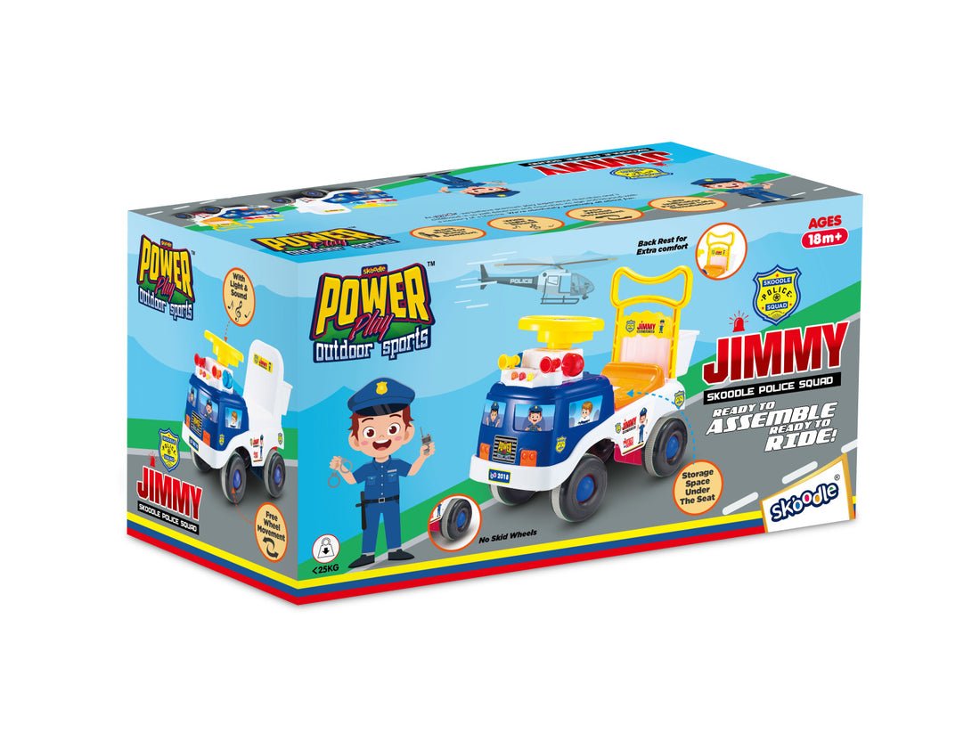 Skoodle Power Play Hot Cop Police Squad Ride On - Blue