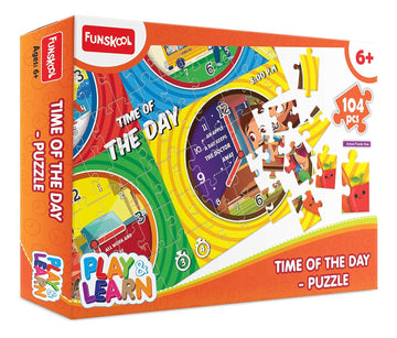 Funskool Play & Learn Every Day Time Puzzle | 104-Piece Educational Learning Toy for Kids | Age 6+ Years
