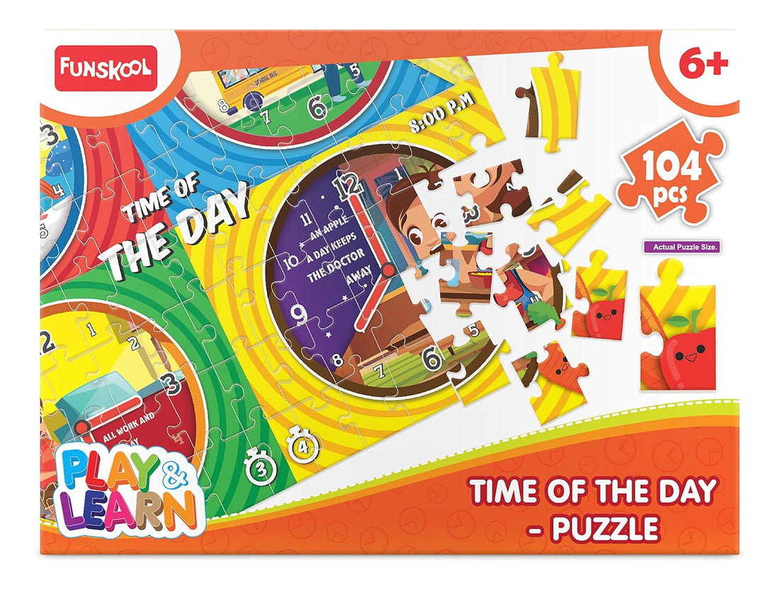 Funskool Play & Learn Every Day Time Puzzle | 104-Piece Educational Learning Toy for Kids | Age 6+ Years
