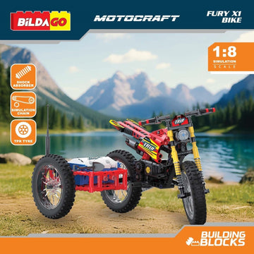 Bildago Motocraft - Fury X1 (SP13442) - Pull Back Bike (483 PCS)