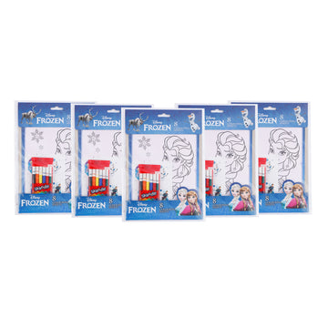 Disney Frozen Colouring Sheets Pack of 5 with 5 Sketch Pens & 1 Sticker Sheet | Kids Colouring Activity Set
