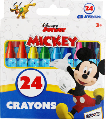 Disney Mickey Mouse 24 Crayons | Non-Toxic Colouring Crayons for Kids