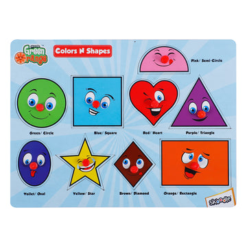 SKOODLE Pegged Puzzle – Colours & Shapes, 8 Pegs Educational Puzzle for Kids