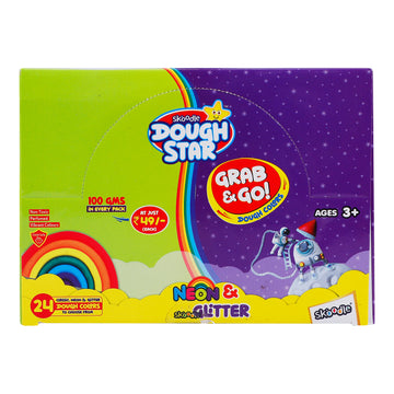 Skoodle Dough Star 100 g Neon & Glitter Dough Pack of 24