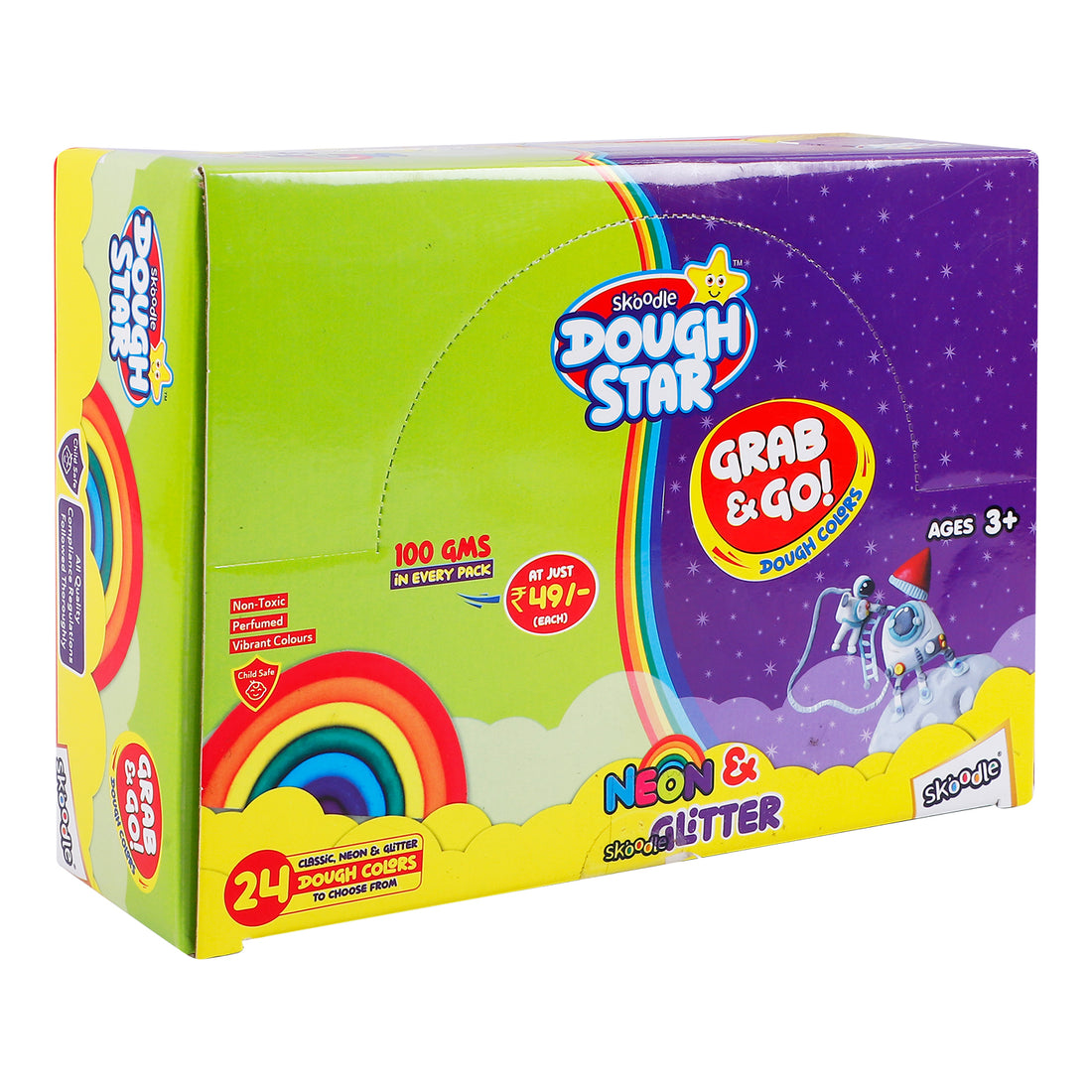 Skoodle Dough Star 100 g Neon & Glitter Dough Pack of 24