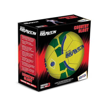Braven Country Glory Football - Size 3 (Moulded) - Brazil / France / England / Spain / Germany / Argentina