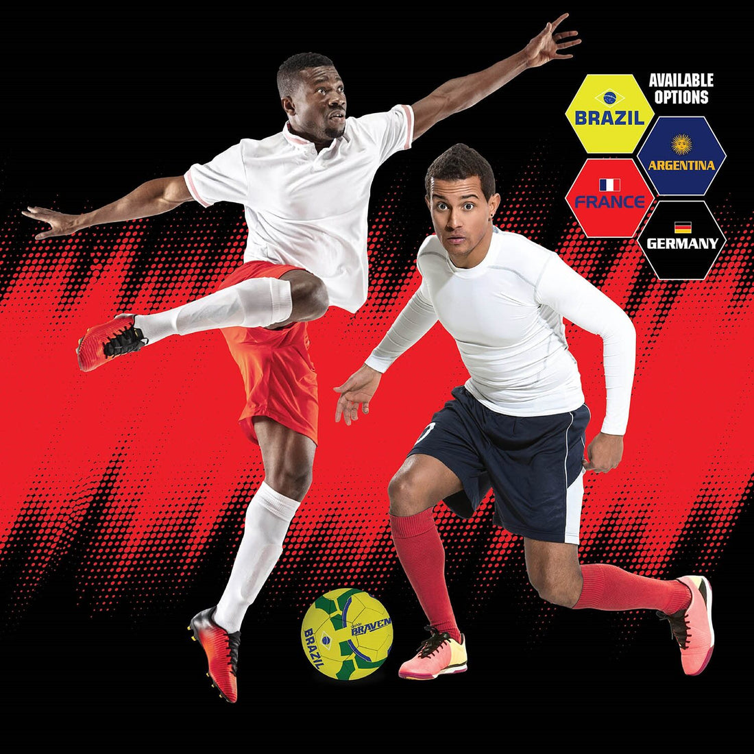 Skoodle Braven Country Glory Soccer Ball - Size-5 (France / Germany / Argentina / Brazil)