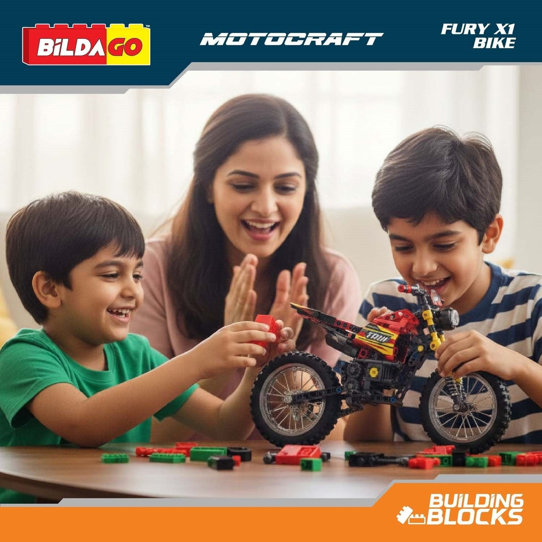 Bildago Motocraft - Fury X1 (SP13442) - Pull Back Bike (483 PCS)