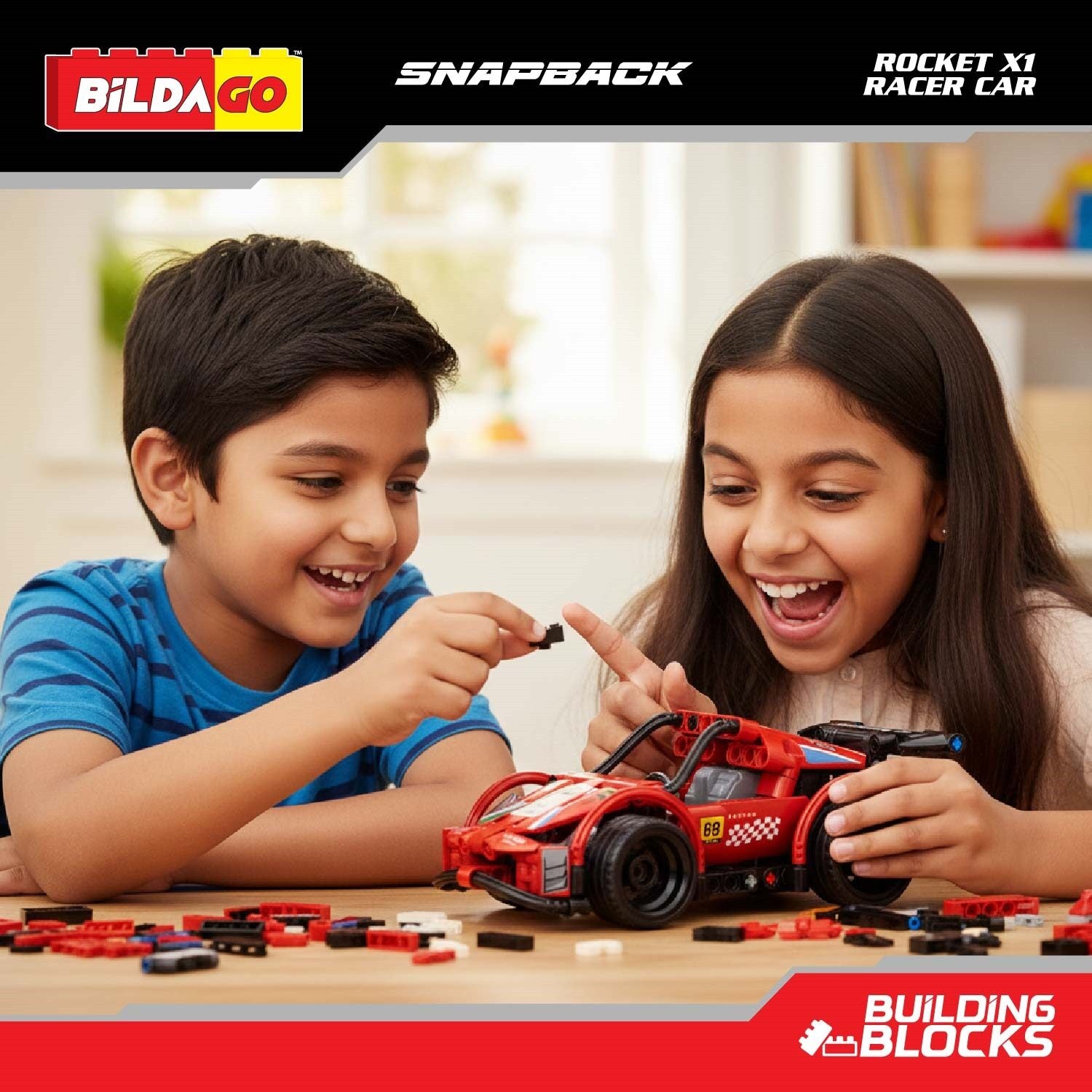 Bildago Snapback Racers - Rocket X1 (SP13437) - Pull back Racer