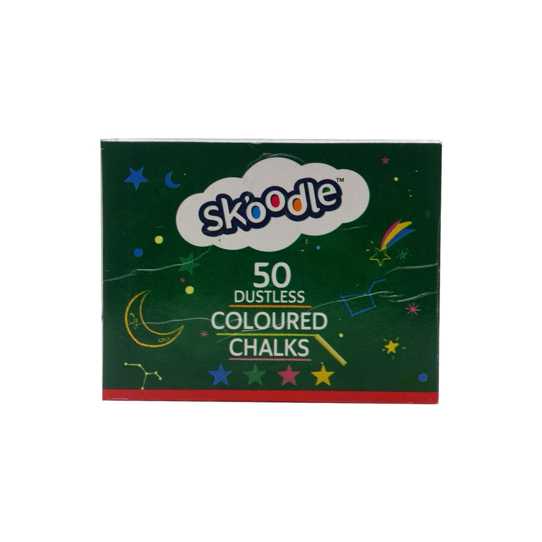 Skoodle 50 Coloured Dustless Chalks