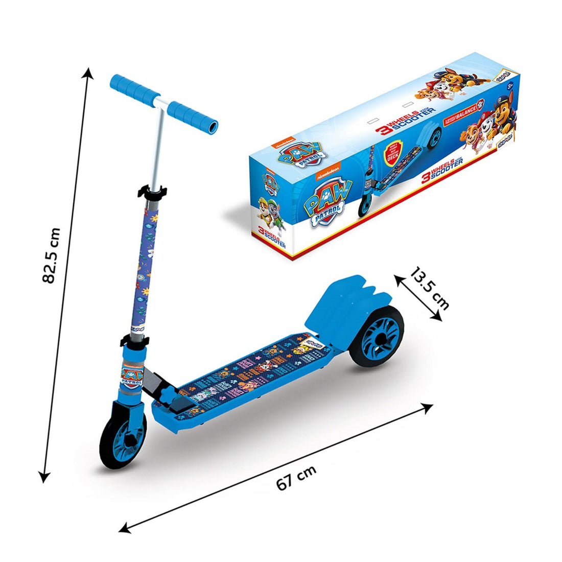 Skoodle Paw Patrol 3 Wheels Kick Scooter (Dark. Blue)