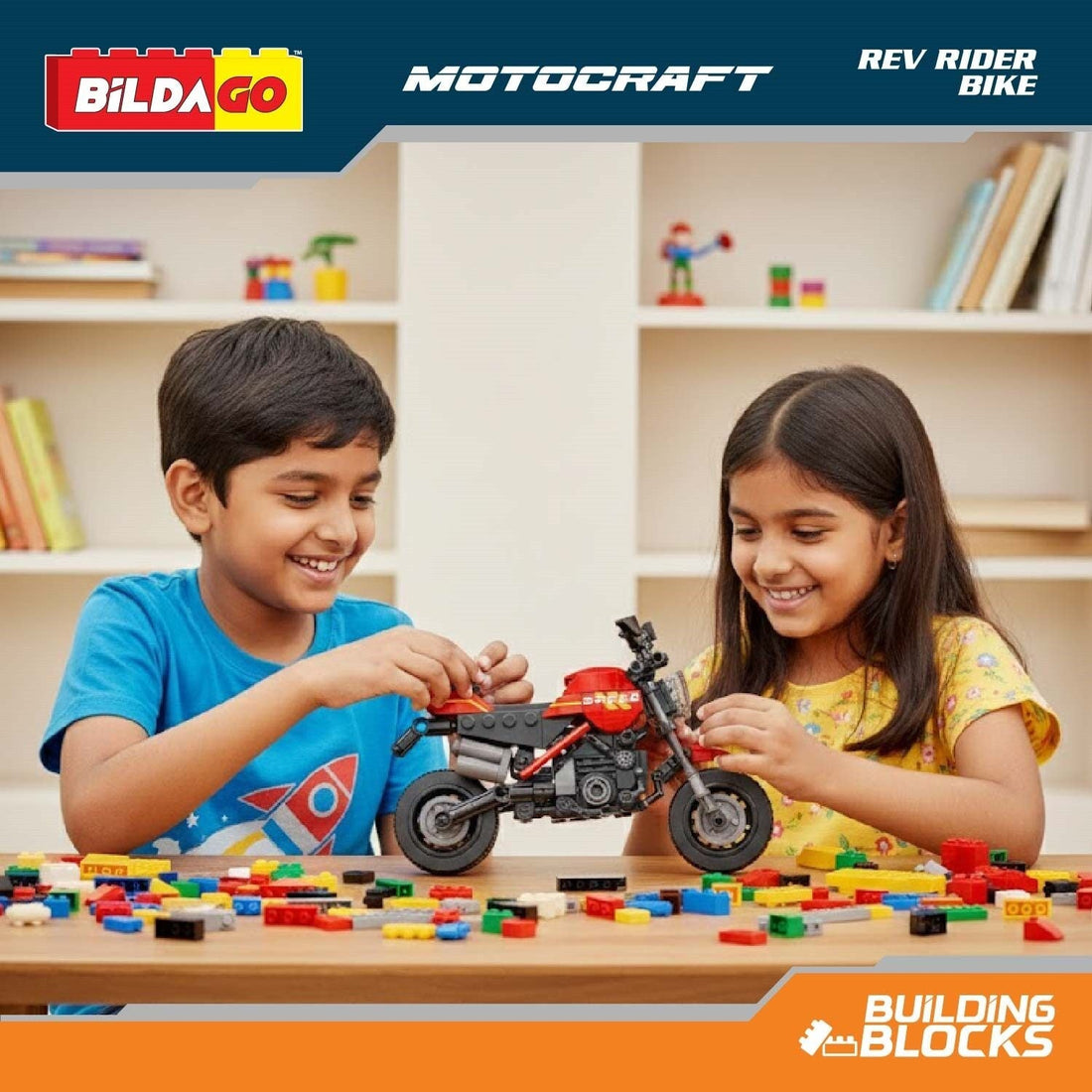 Bildago Motocraft - Rev Rider Bike (SP13431) with Helmet (217 PCS)