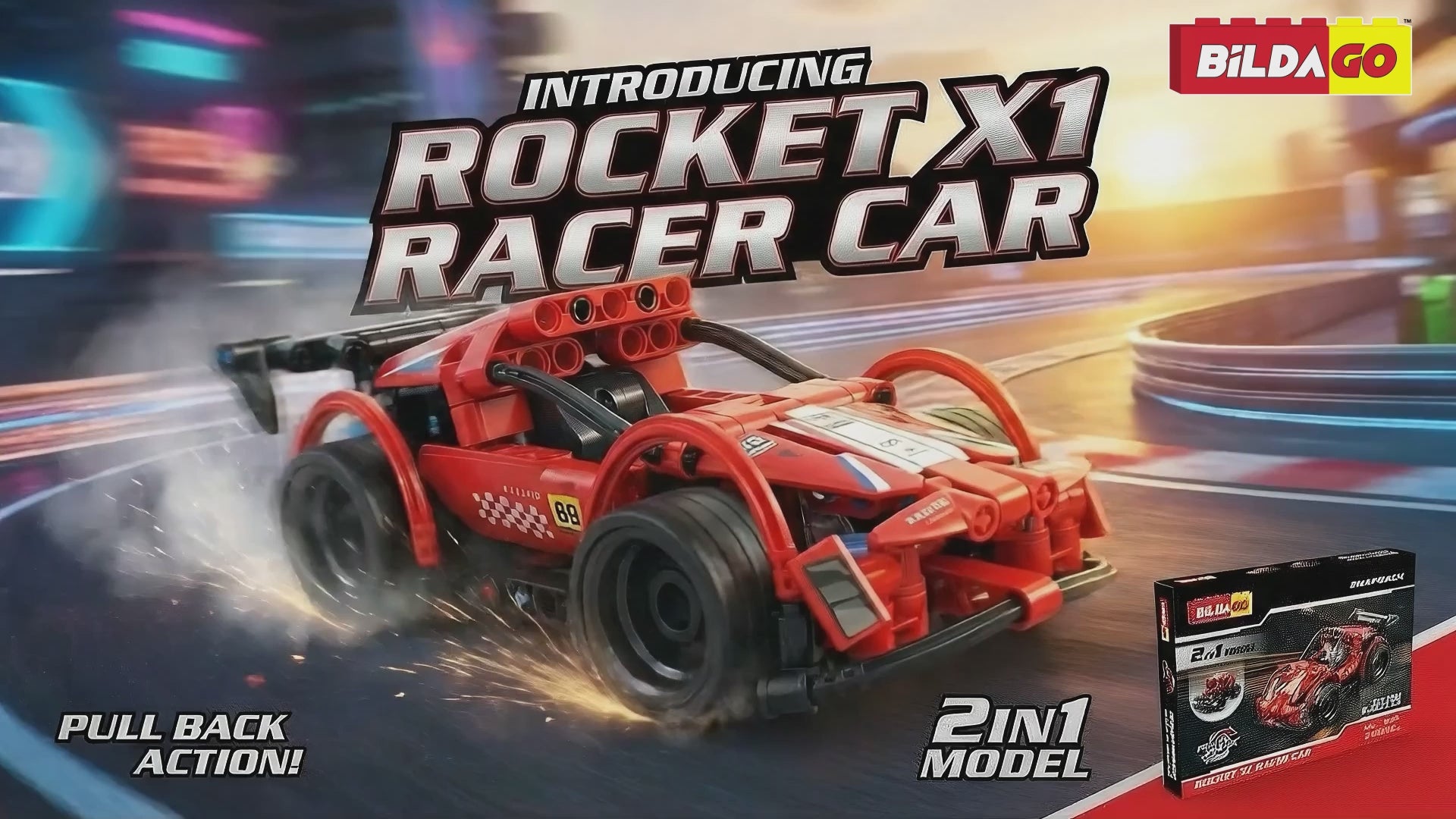 Bildago Snapback Racers - Rocket X1 (SP13437) - Pull back Racer