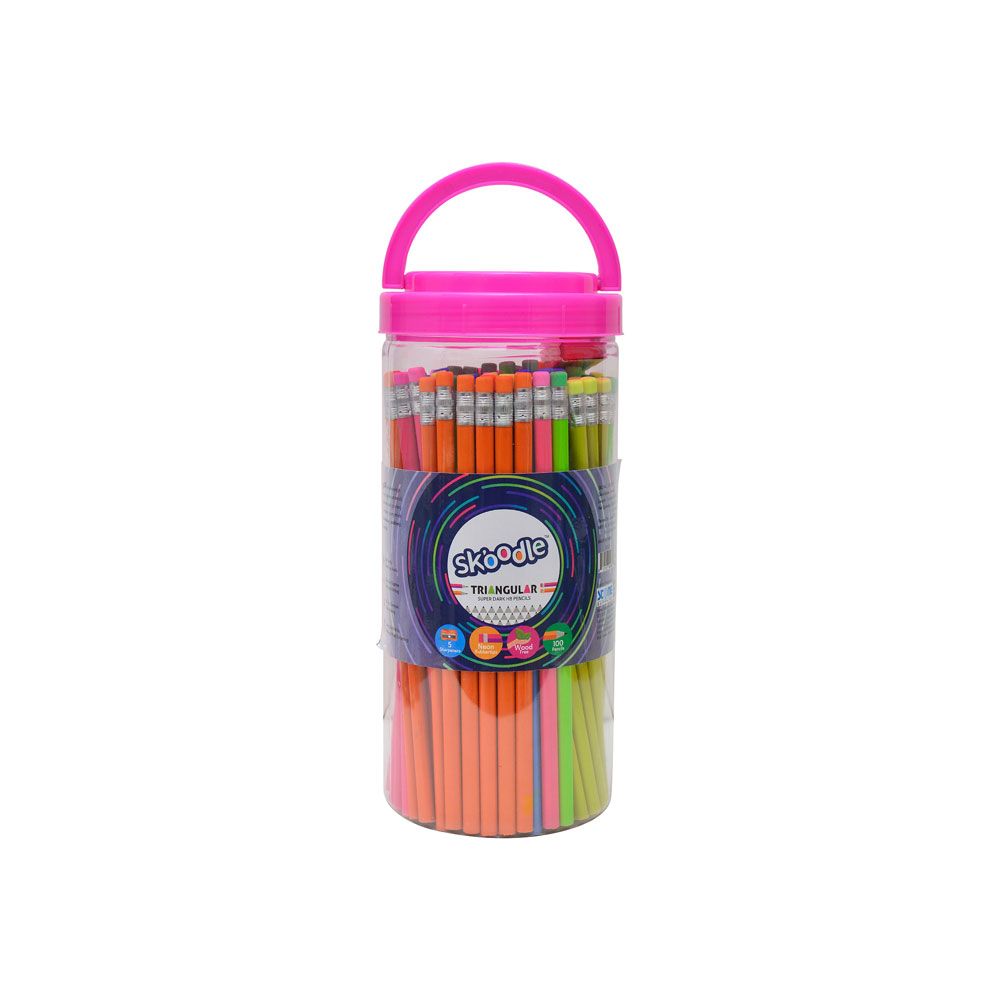 Skoodle 100 Neon Pencils Jar