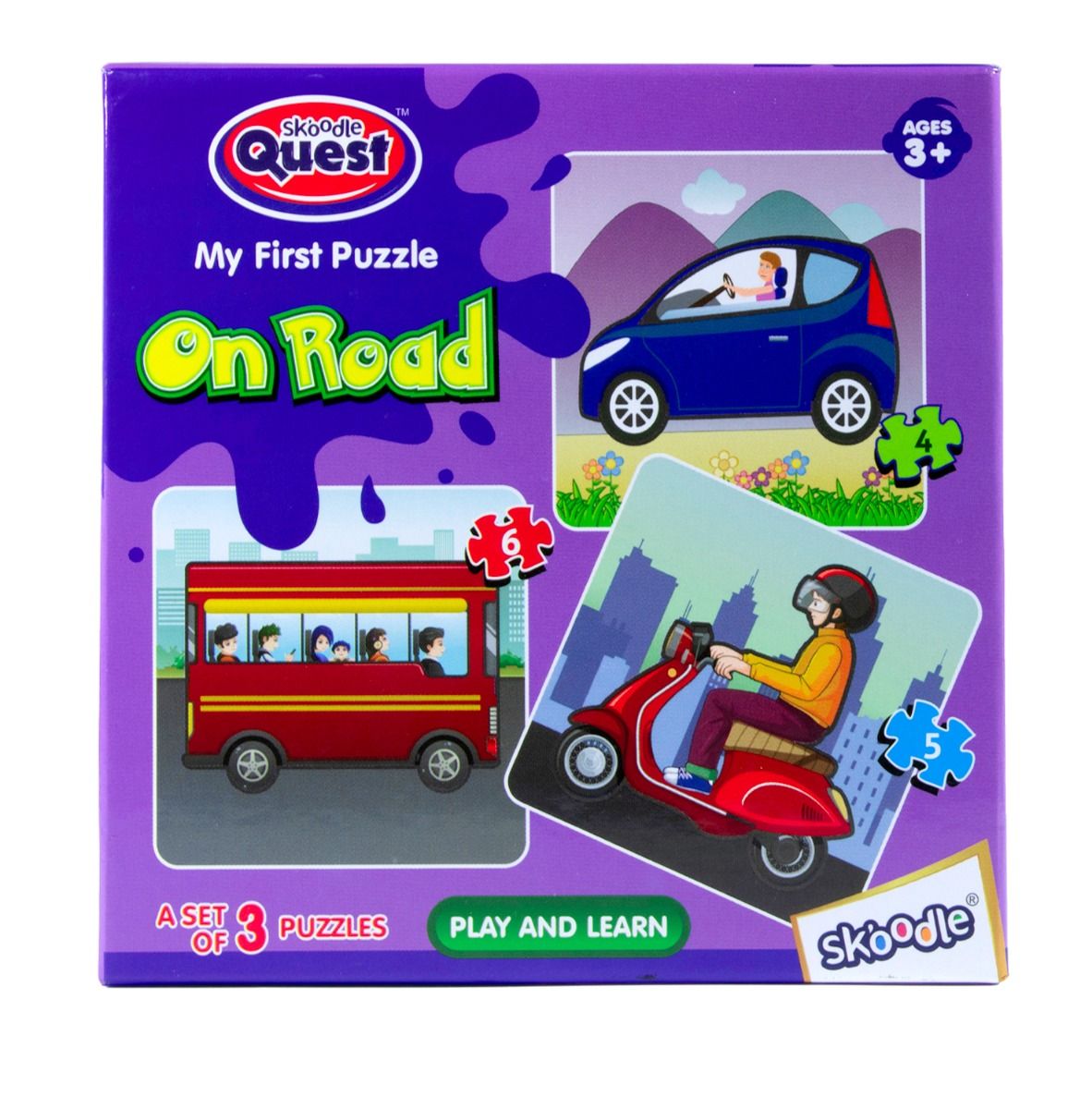 Skoodle My First Puzzle On Road For 3+ Years Kids