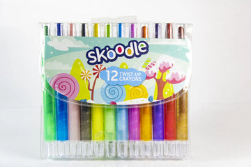 SKOODLE 12-Piece Wax Twisted Crayons Set for Kids | Non-Toxic Jumbo Crayons | Multicolour Art & Craft Kit