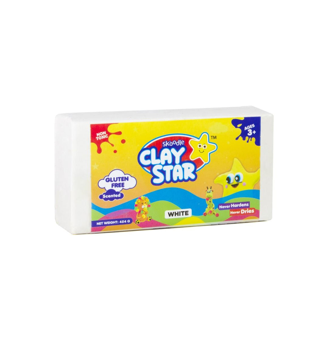 Skoodle Clay Star White Colour Clay Bar For Kids 454 Gms